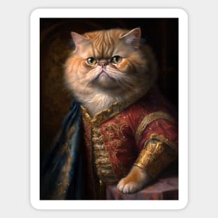 Royal Portrait of an Exotic Shorthair Cat Sticker